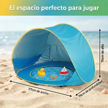 Carpa con Piscina Refrescante para Playa
