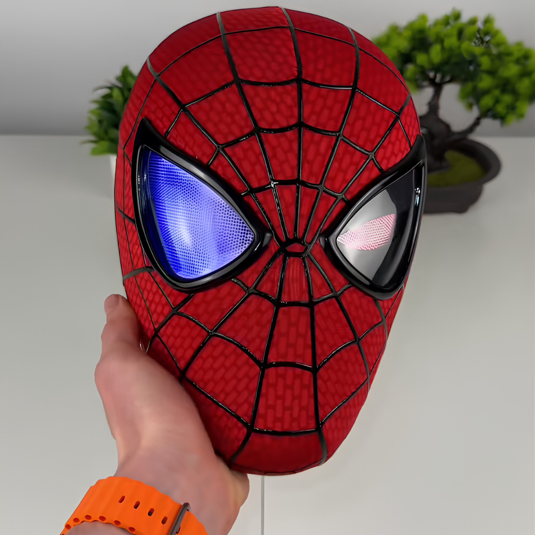 Spiderman mask with movable eyes